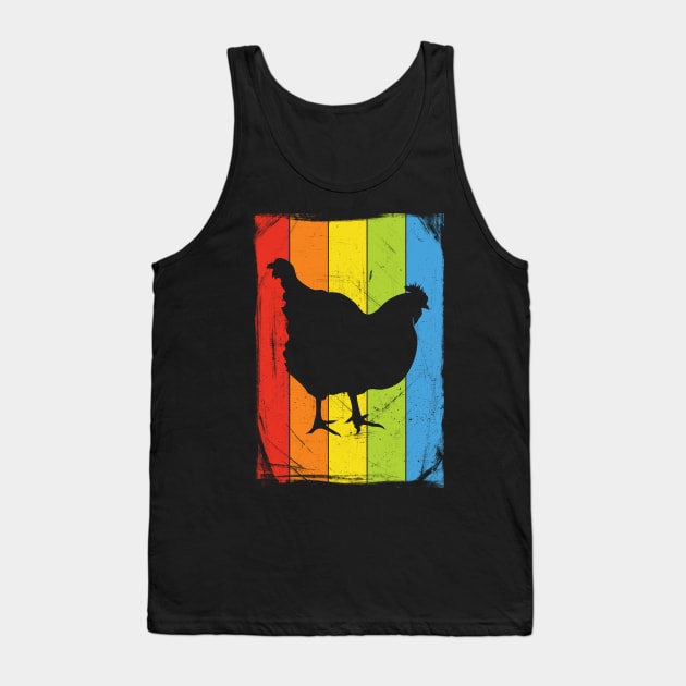 Rainbow Chicken Distressed Tank Top by fizzyllama